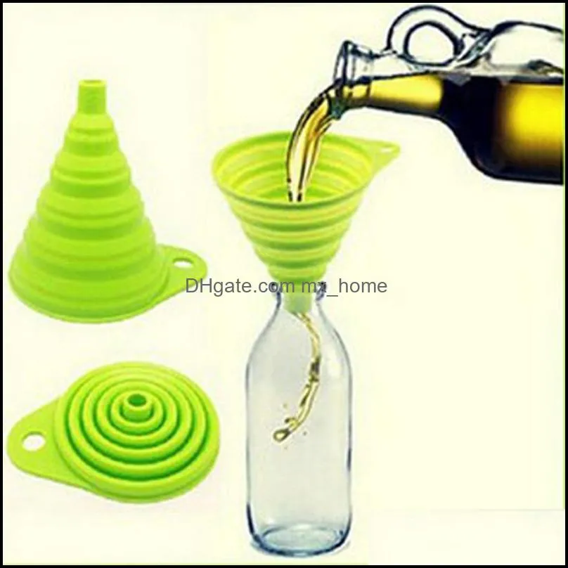 Other Kitchen Tools Kitchen Dining Bar Home Garden Flexible Hygienic Sile Folding Funnel Telescopic Col Dhx1L