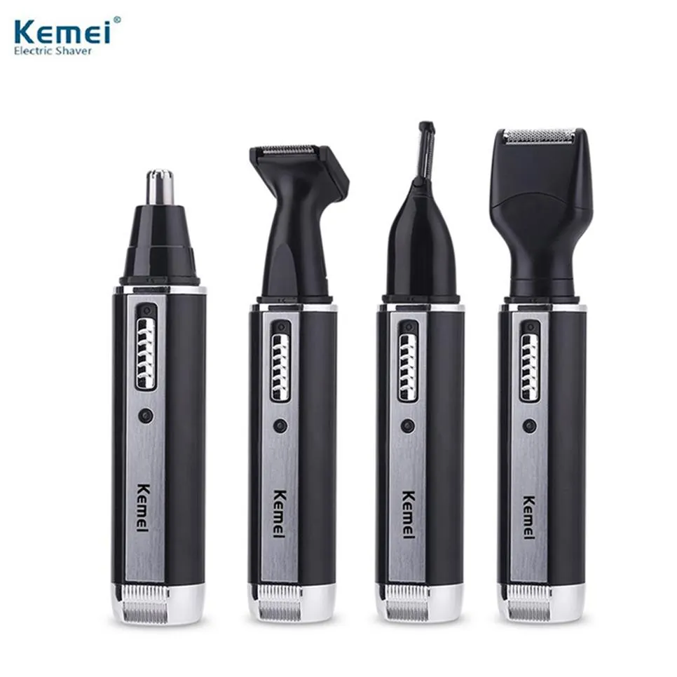 Kemei KM 6630 4in1 Electric Nose Hair Trimmer USB Rechargeable Razor