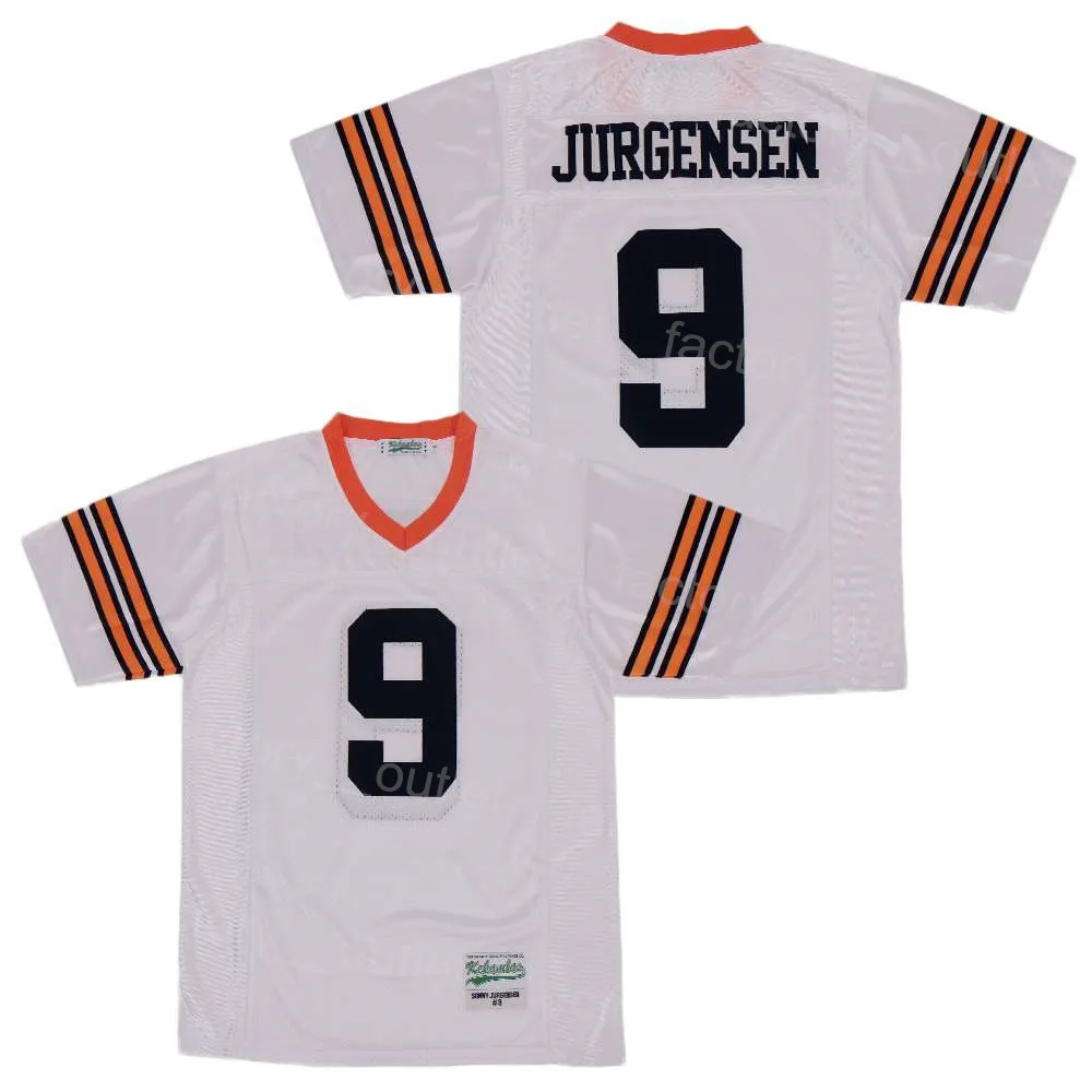 Movie New Hanover Football High School 9 Sonny Jurgensen Jersey Men Team Color White Hip Hop For Sport Fans Embroidery Breathable University Pure Cotton College