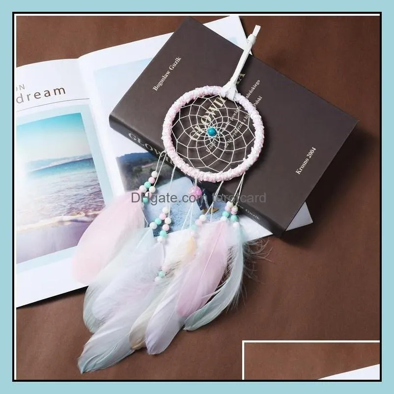Party Decoration Girl Heart Lovely Feather Dream Catcher Room Wind Chime Pendant Birthday Gift