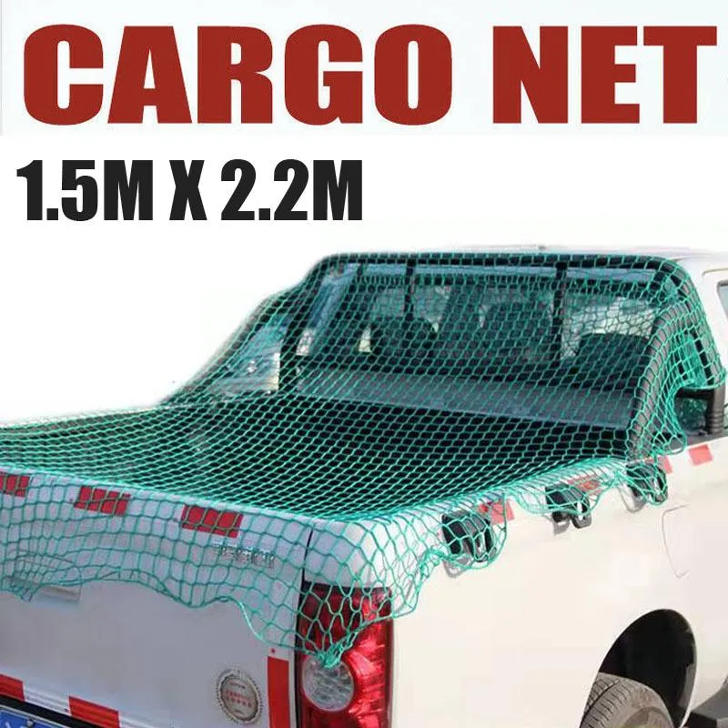 Auto Organizer 1,5 M x 2,2 M Gepäck Lagerung Mesh Nylon Bungee Cord Cargo Net Mit 15 stücke Haken Universal für Lkw Anhänger