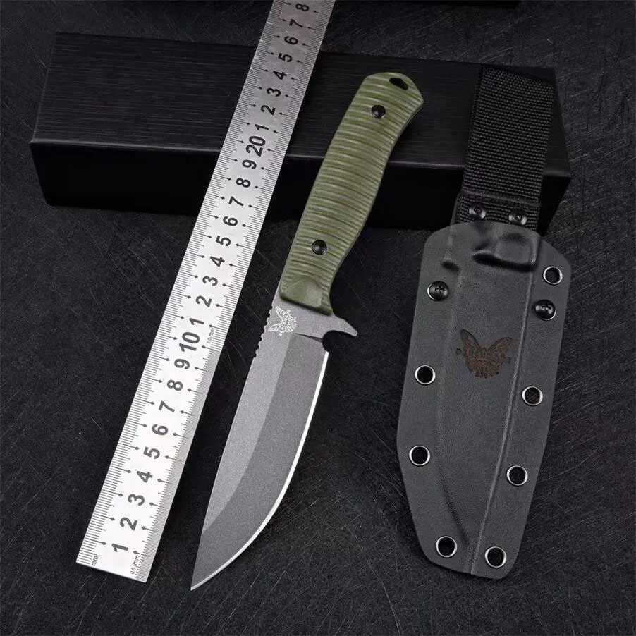 Benchmade 539/539GY Hunt Nóż z ostrzem stałym DC53 Drop Point OD Zielony G10 Uchwyty Outdoor Camping Piesze wycieczki Podróże Wędkarstwo Polowanie 537 537GY 133 173 176 Noże