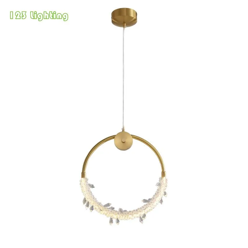 Lámparas colgantes redondas de cristal para restaurante, luces LED para sala de estar, Bar, luz colgante, lámpara de noche para dormitorio, Metal dorado, Loft DecoPendant