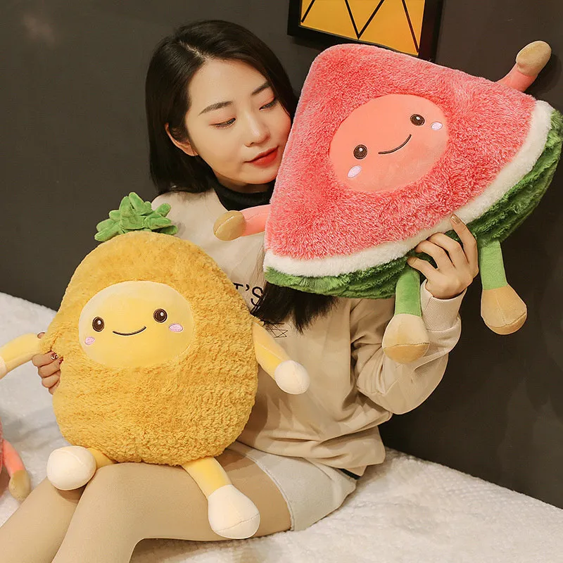 Cartoon Fruit Plush Pillow Toy For Girls Room Decor Infant Sleeping