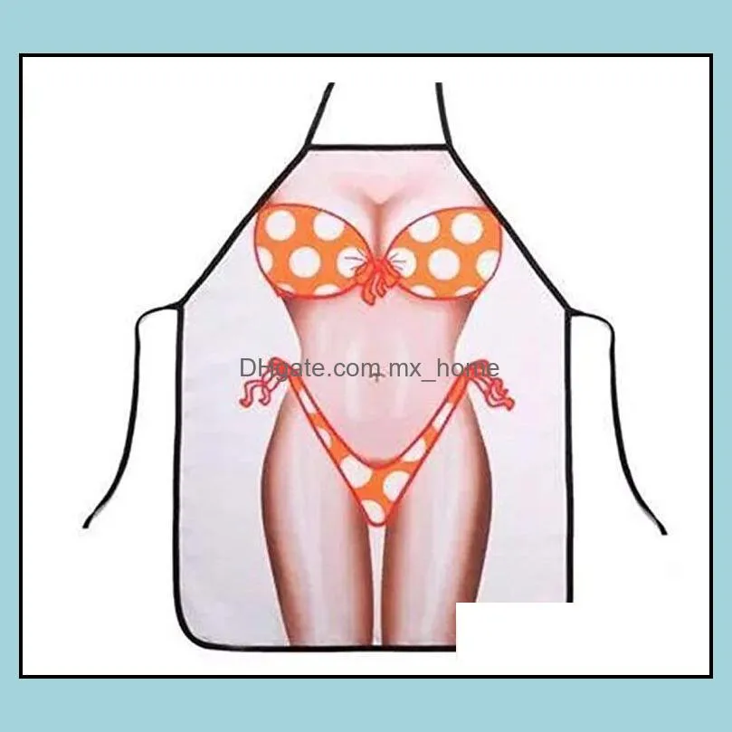 Aprons Sexy Funny Digital Printed Apron For Women Man Adult BBQ Cleaning Cooking Daily Home Kitchen Baking Accessories 57*73cm Xmas