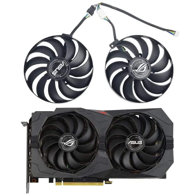 Fans Coolings Video Card Fan för ASUS ROG STRIX GEFORCE GTX 1650 1660 SUPER 95MM FDC10U12S9-C GTX1650 GTX1660 GRAFIK KYLING FANFANS