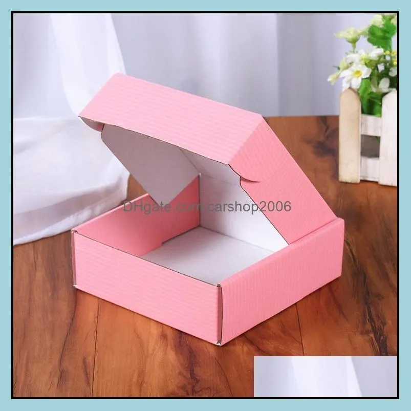 Corrugated Paper Boxes Colored Gift Packaging Folding Box Square Packing Box 15*15*5cm by sea RRB14396