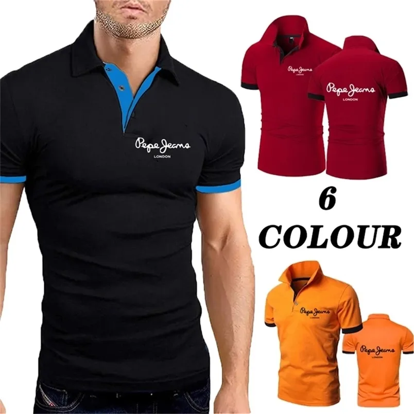 Summer High Quality Men's Polo Shirts High Street Fashion All-match Short Sleeve Male Turn-Down Collar Shirts Business Golf Wear 220706