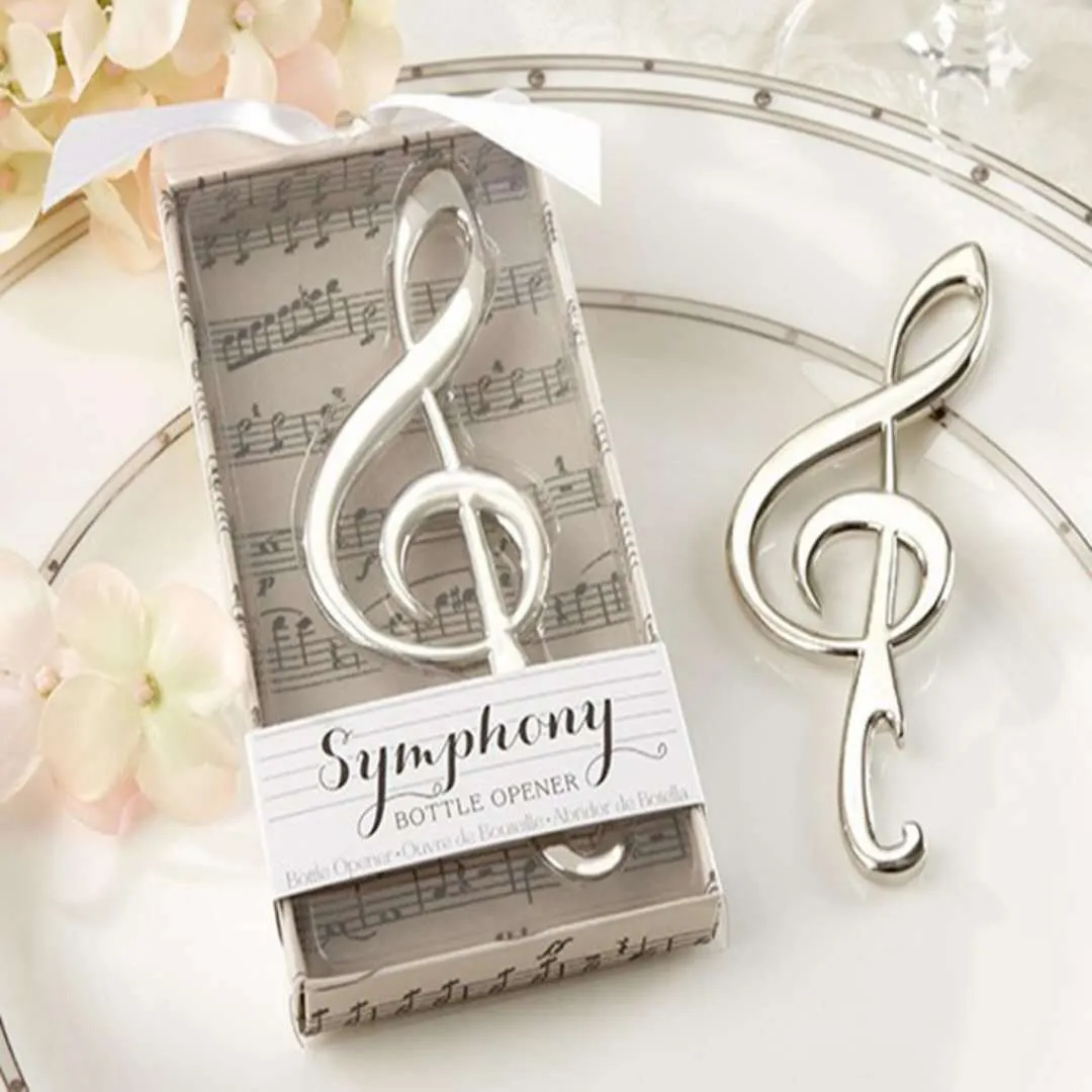 Nota musicale Apribottiglie Symphony Chrome Apribottiglie Bomboniere per matrimoni Apribottiglie Festa Regalo di Natale dh3979