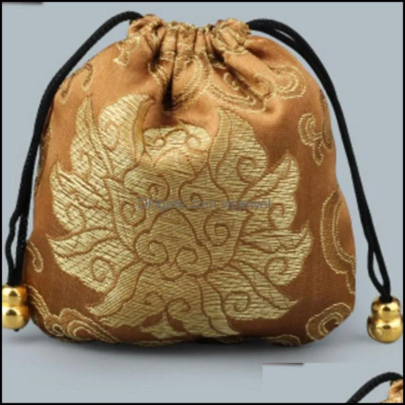 small silk jewelry pouch storage bag chinese fabric drawstring gift packaging coin pocket for women men kids