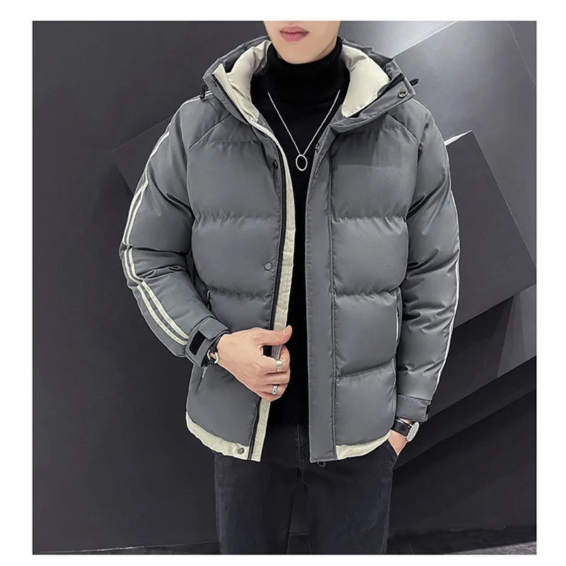 Parkas, Wintermantel, schwarze Daunenjacke, Pufferjacken, Herrenmäntel, Kapuzenreißverschluss, normale Polyesterfasertaschen, Herren-Herbstjacken, große Größe 8XL