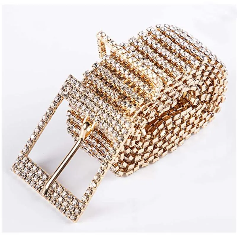 Cinture Fatte a mano Moda Donna Cintura Paillettes Corsetto Vita da donna Accessorio con ciondoli Taglia Oro Pieno di strass Diamante