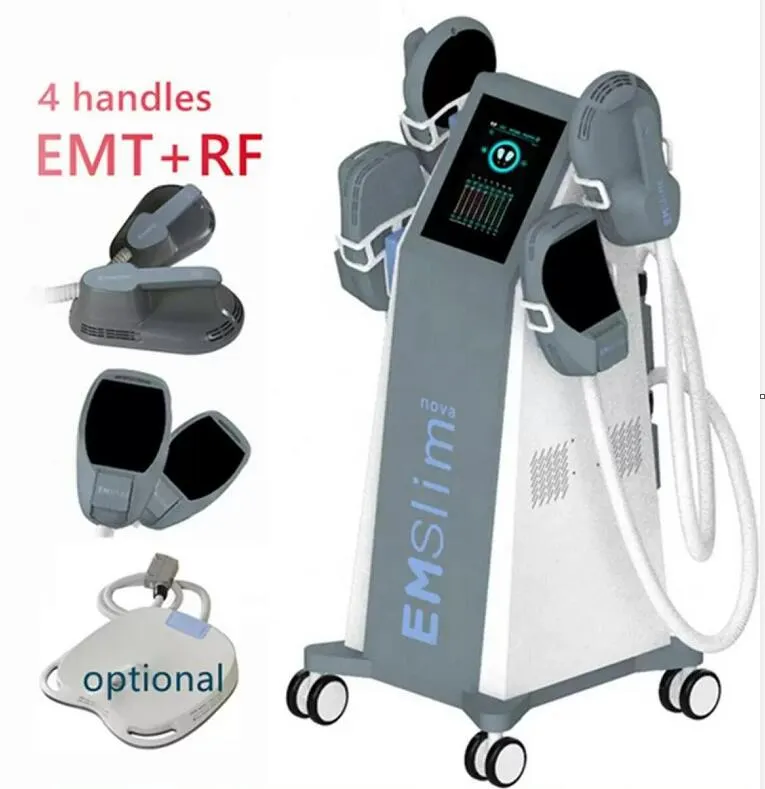 Bezpośredni wynik zmniejszania masy Systemy odchudzające 4 uchwyty z RF Emslim Machine Corpe Slim Elektromagnetyczne Fale Budowanie mięśni Stymulator Tłuszcz Zmniejsz sprzęt