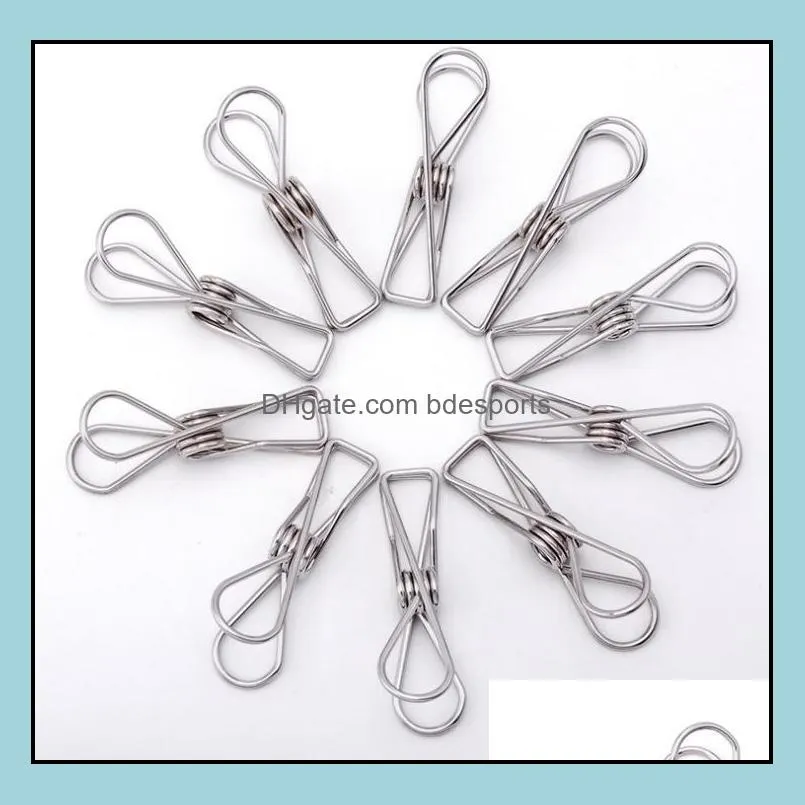 1000PCS/LOT Hot Sale Excellent Quality New Arrival Stainless Steel Spring Clothes Socks Hanging Pegs Clips Clamps Silver Laundry SN353