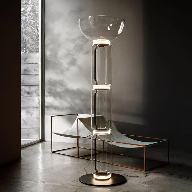 Lampadaires italie design en verre lumières LED lampe de support d'art pour le salon décoration contemporaine