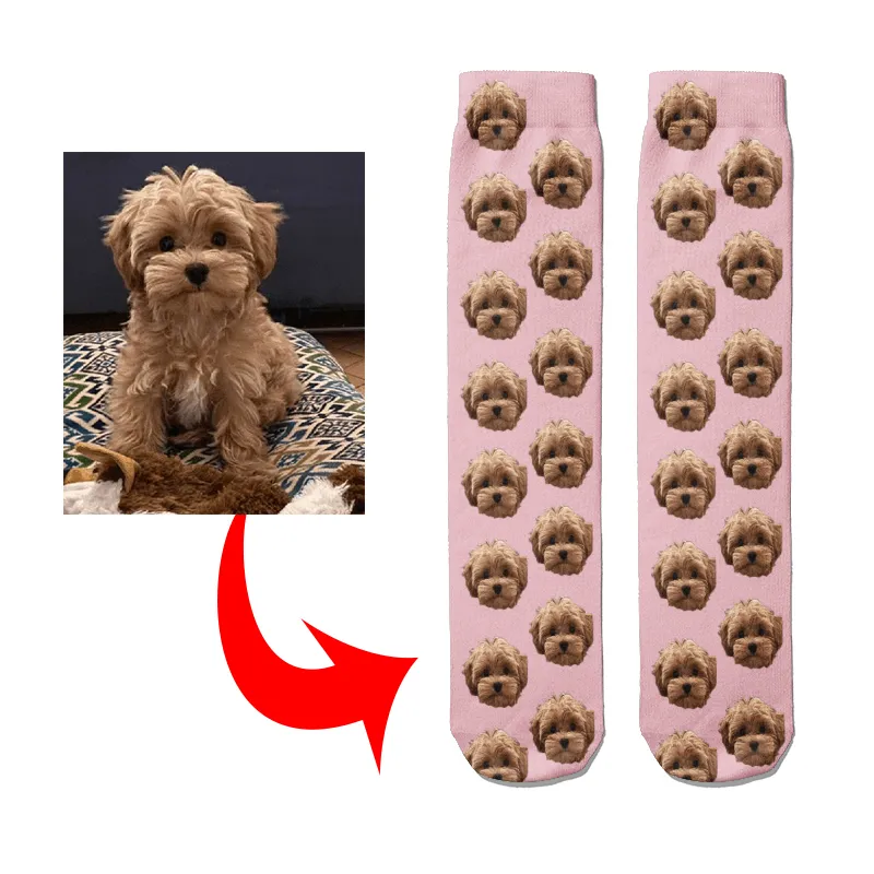 Stampa personalizzata Your P o Pet Face Socks Uomo Donna Fai da te Creativo Regalo colorato Divertente Novità Kawaii Casual lungo 220704