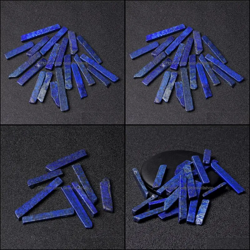 natural raw lapis lazuli quartz stone stick point beads top drilled blue loose beads pendant for jewelry making about 2mm hole