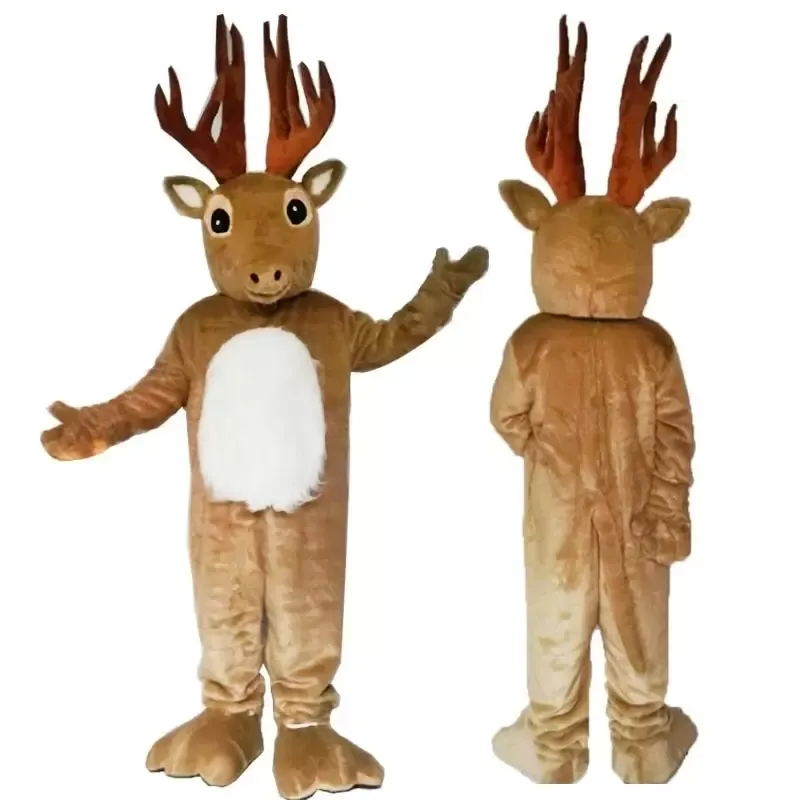 Hallowee Big Horn Deer Mascot Costume Haute Qualité Cartoon Anime thème personnage Carnaval Adulte Unisexe Robe De Noël Fête D'anniversaire En Plein Air Outfit