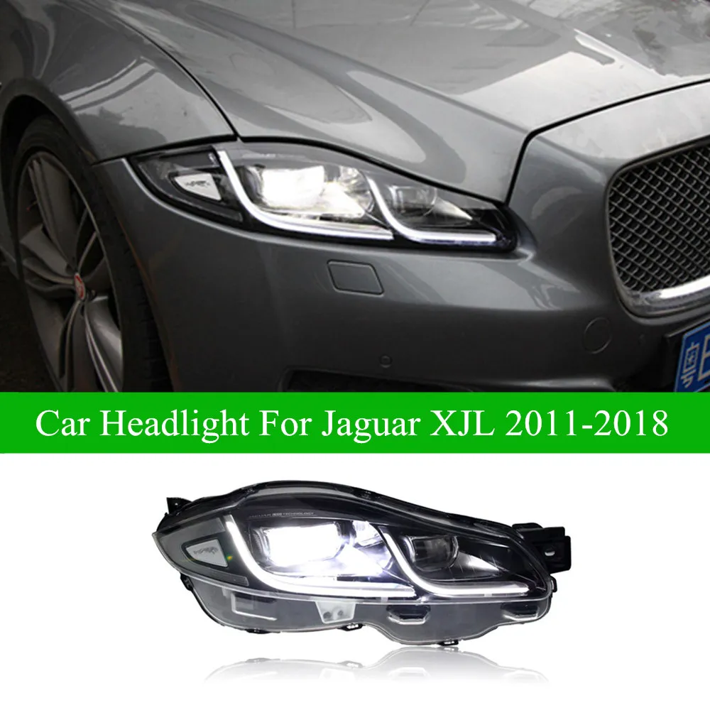 Jaguar XJL LED 헤드 라이트 어셈블리 2011-2018 Dynamic Turn Signal High Beam Auto Accessories Light를위한 자동차 주간 달리기 헤드 램프