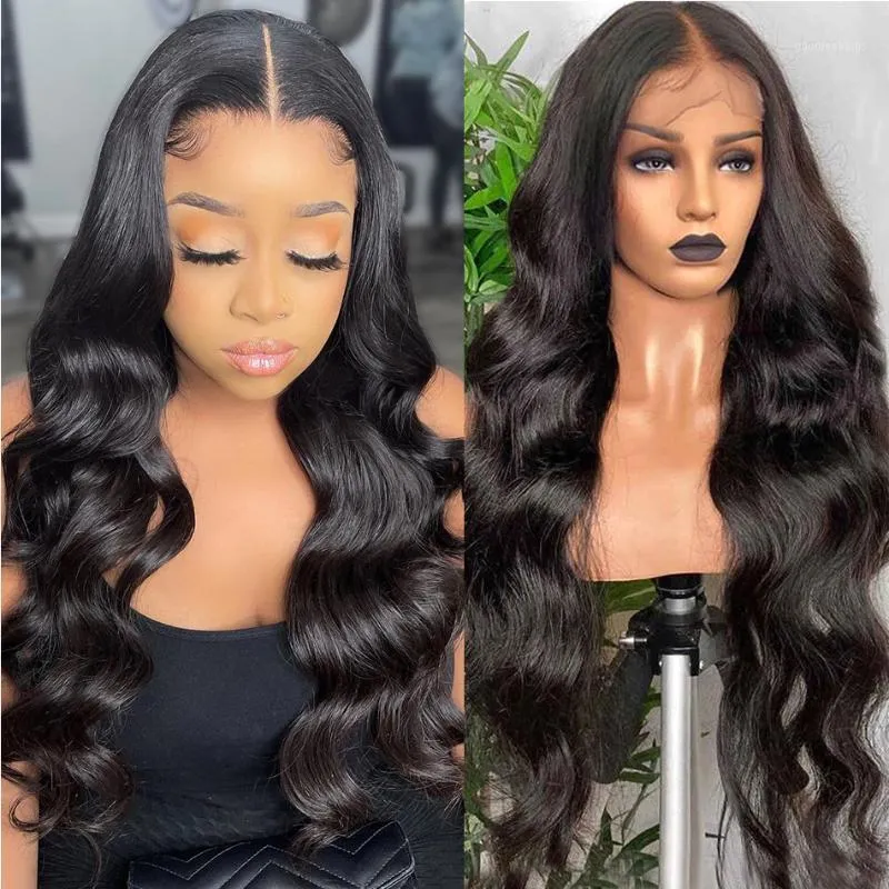 Lace Wigs Transparent 5x5 Closure Wig Body Wave For Women Brazilian Pre Plucked With Baby Hair HD