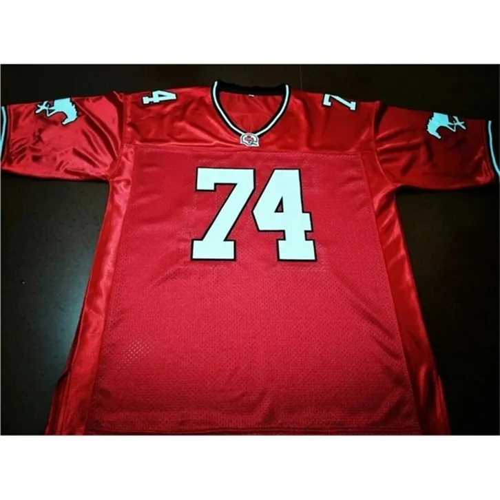 Chen37 Goodjob Men Youth Women Vintage Calgary Stampeders #74 Dwayne Johnson Football Jersey Size S-5XL eller Custom Any Name or Number Jersey