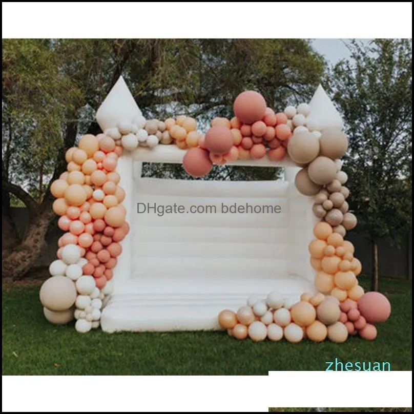 Outdoor Inflatable Wedding Bouncer White Bounce House Jumping Bouncy Castle