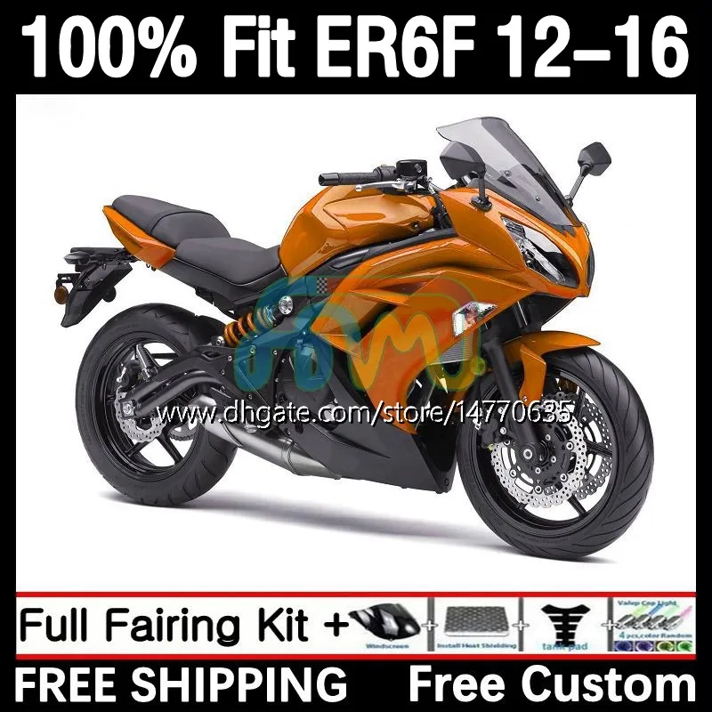 Injektionsmögelmässor för Kawasaki Ninja 650R ER-6F ER6 F ER 6F ER6F 12 13 14 15 16 KOSKODBUS 11DH.43 650-R 2012 2013 2014 2015 2016 650 R 2012-2016 OEM BODY MARK ORANGE