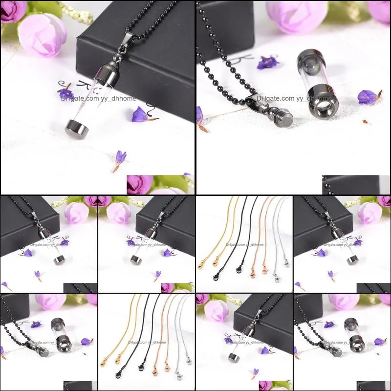 pendant necklaces cmj9887 gun metal transparent hair flower ash collection necklace openable urn ashes keepsake for women men