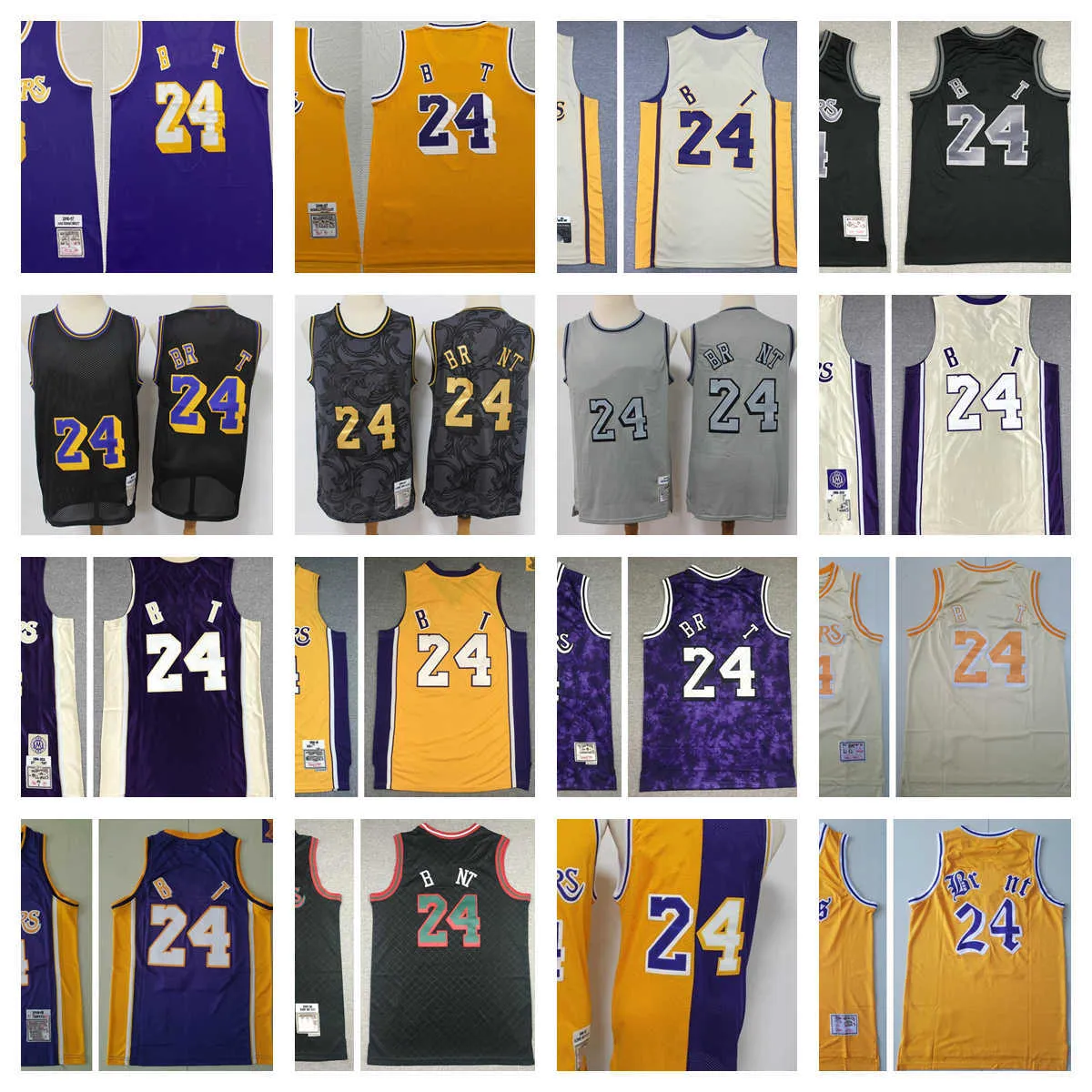 Retro Jersey Basketball #24 Jerseys Ed White Yellow Black 06-07 07-08 08-09