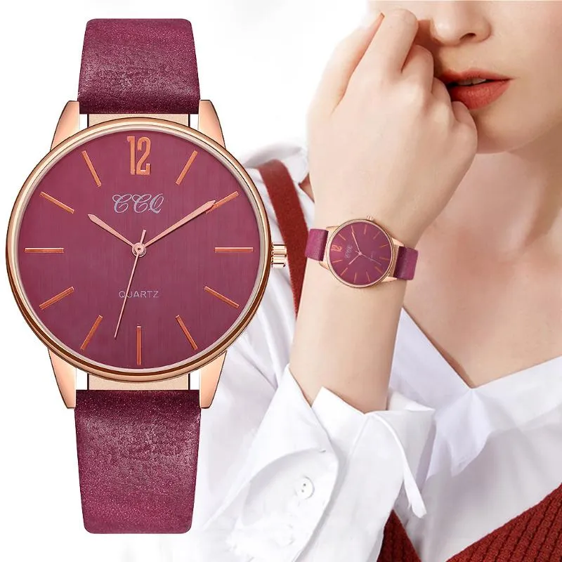 Wristwatches Moda Proste Kobiety Zegarki Panie Skórzany Pasek Kwarcowy Zegarek Przypadkowy Zegar Zegar Miłośnik Prezenty Bransoletka Relogio Feminino