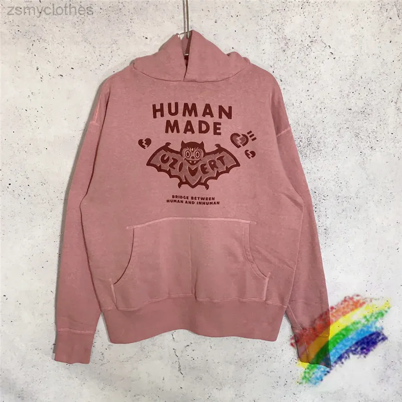 Vintage Human Made Hoodie Hommes Femmes Meilleure Qualité Tissu Lourd Motif Chauve-Souris Human Made Pull Surdimensionné Sweats