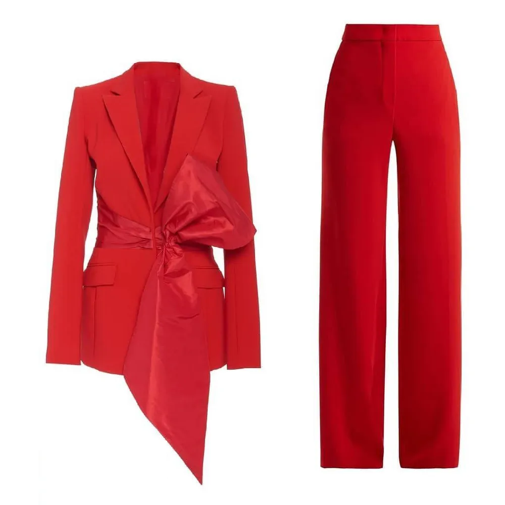 Chic Mère De La Mariée Pantalon Costumes Arc Conception 2022 Mode Tapis Rouge Robes Femmes Smokings Soirée De Bal De Soirée Blazer De Mariage Invité Robes Veste Pantalon