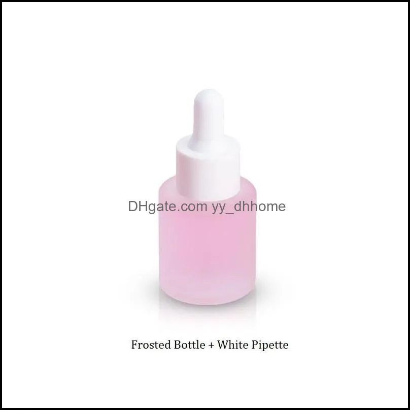 20ml Flat shoulder Glass Essential Oil Perfume Bottles e Liquid Bottles Reagent Pipette Dropper Aromatherapy Bottle Wholesale free DHL