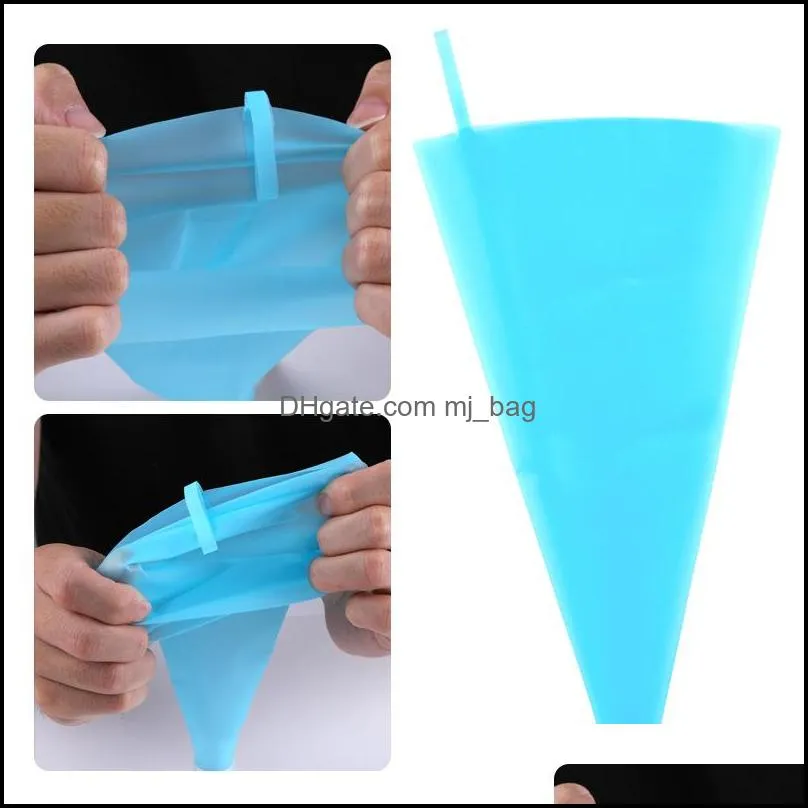 reusable silicone icing piping cream pastry bag+6 stainless steel baking tools cake nozzle diy cake decorating tips fondant