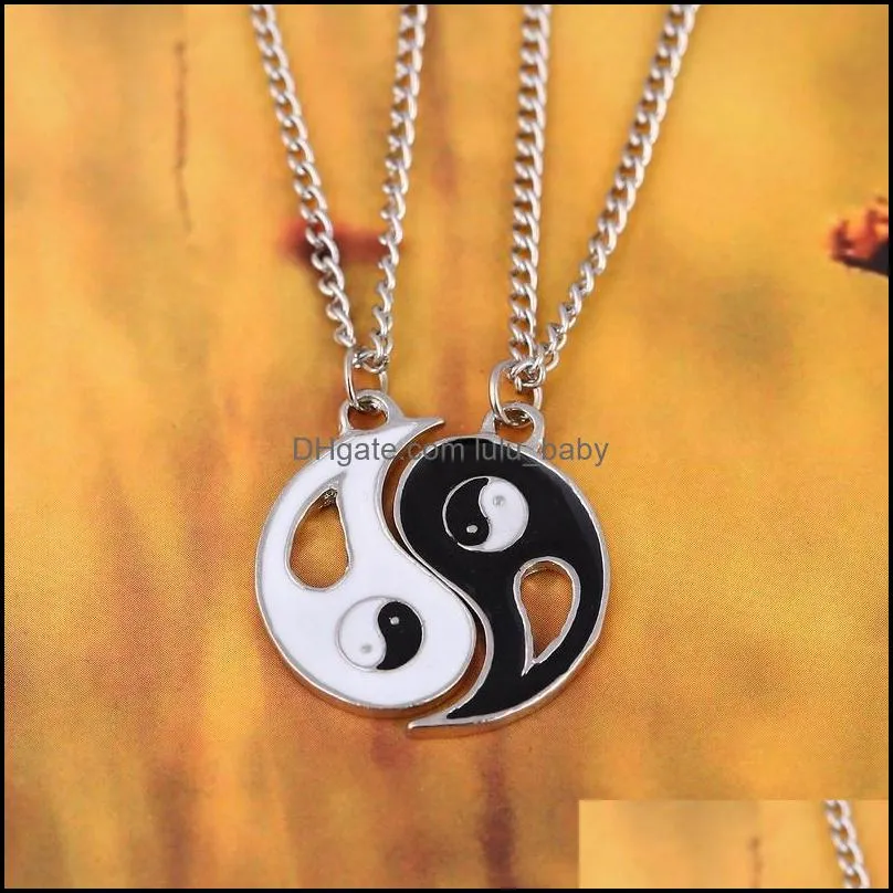 best friend necklace fantastic ying yang pendant necklaces women men jewelry for lovers colar masculino couples necklaces