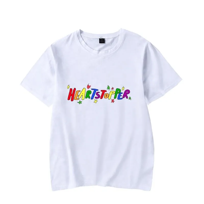 Camisetas masculinas HeartStopper Rainbow Tshirt Crewneck Mulheres de manga curta Homens Homem T-shirt 2022 Estilo casual casual Manga casal roupas