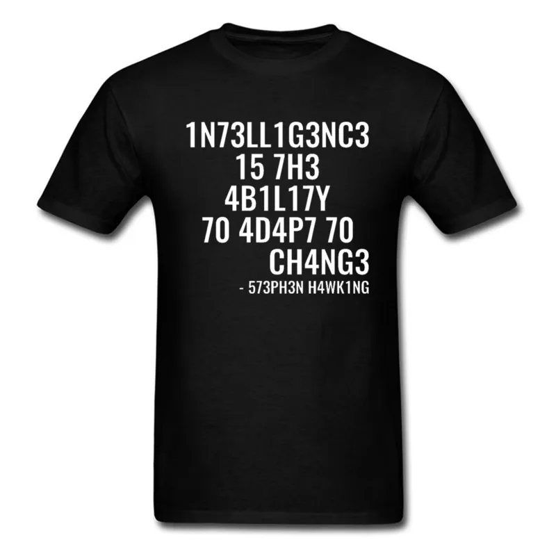 Funny Man T Shirt Crew Neck Short Sleeve 100% Cotton Adapt-or-Die-Encoded-Physics-Letter Tops & Tees Custom T Shirt Adapt-or-Die-Encoded-Physics-Letter black