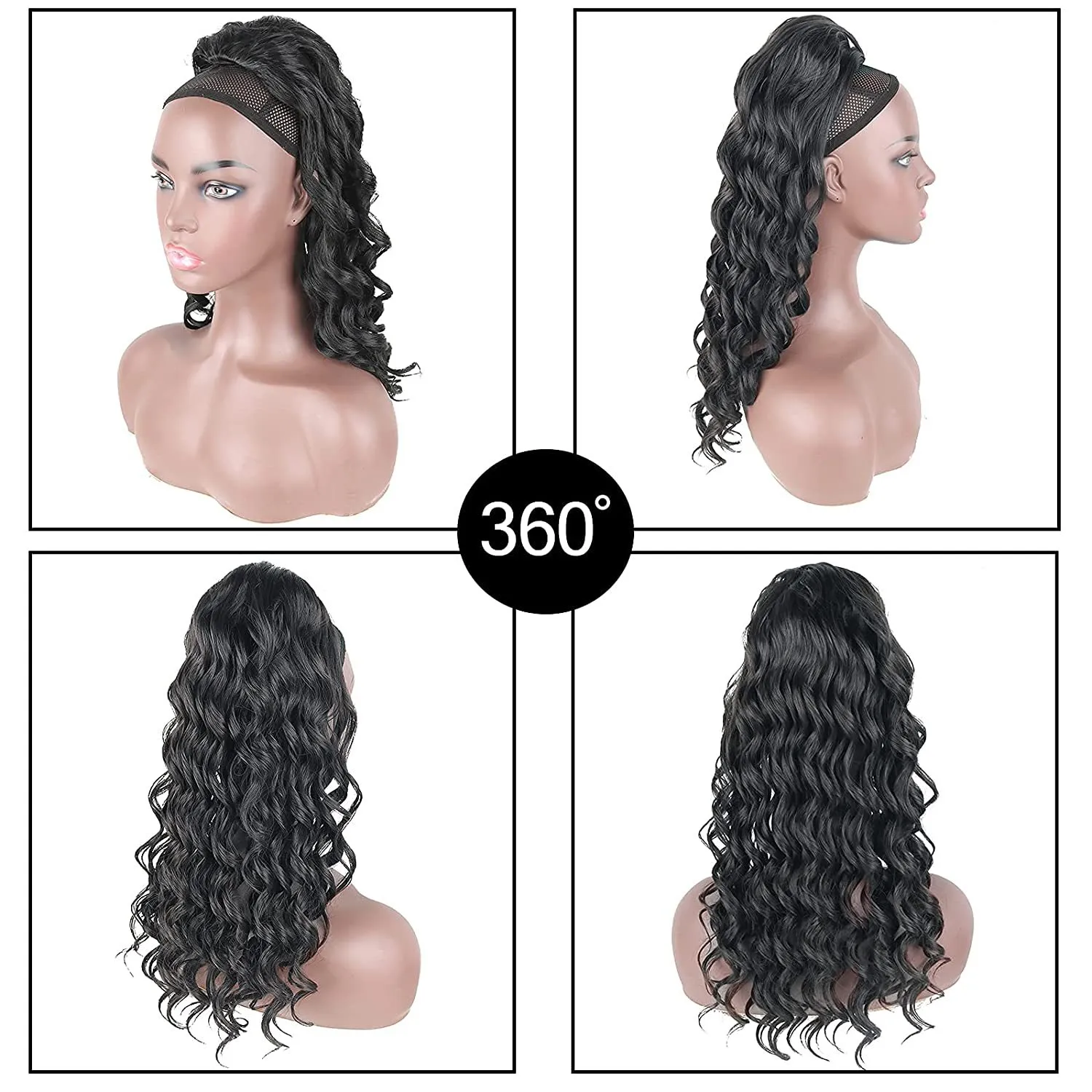5 cor 20 "Novo long Curly DString Ponytail Wig Curly Clip Hair Extension
