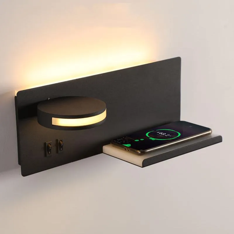 Wall Lamp Multifunctional Light Atmosphere Lighting Reading Usb Charging Wireless StorageWall