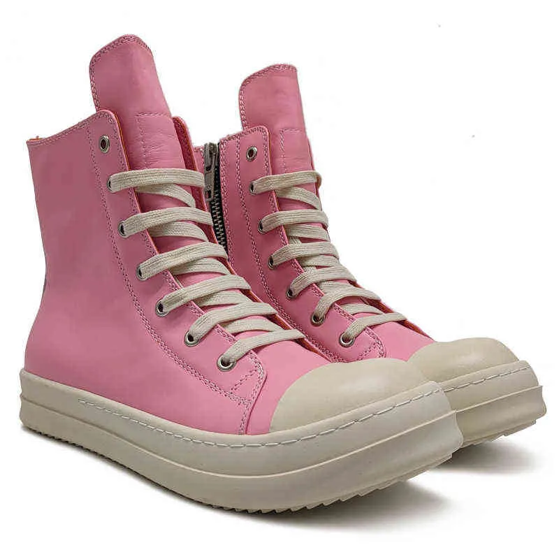 Scarpe da tavolo da donna nuove estive alte Scarpe da coppia rosa con suola spessa maggiorata per studenti sportivi per il tempo libero in pelle piena