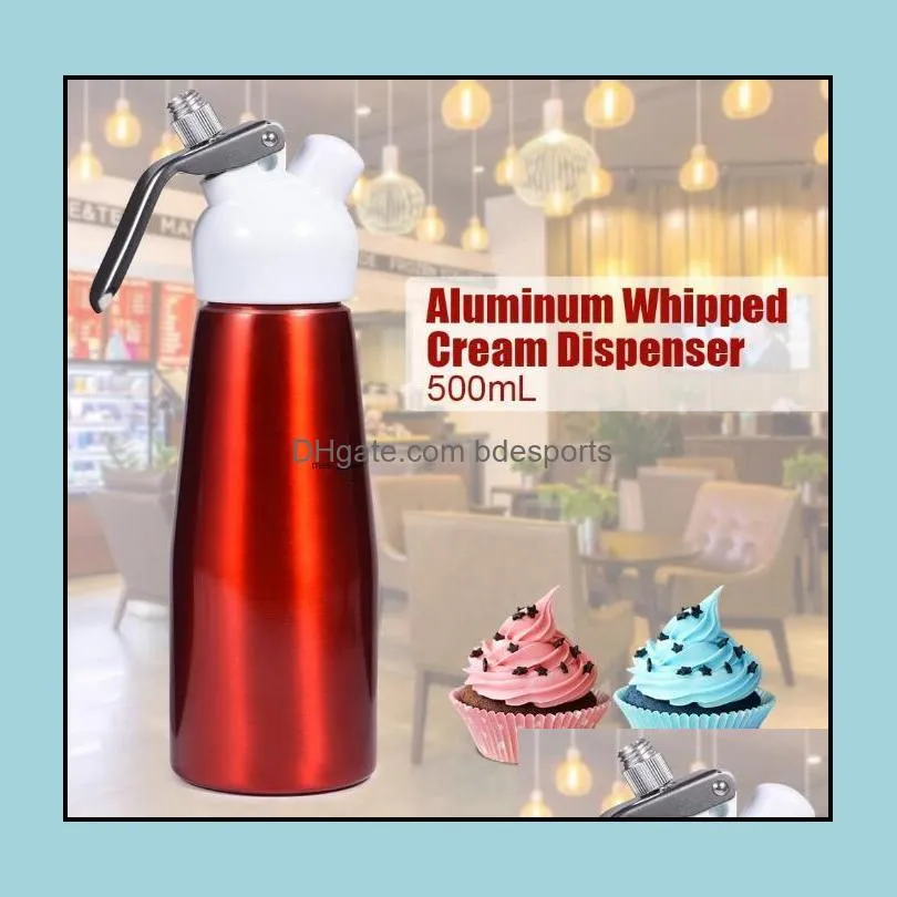 500 ml N2O Dispenser Cream Whipper Coffee Dessert Sauces Butter Whippers Aluminium Eloy Creams Foam Maker Cake Tools Sea Ship Drop Delivery