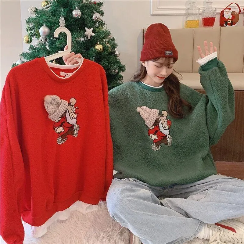 여성의 후드 스웨터 캐시미어 크리스마스 휴가 두 스웨터