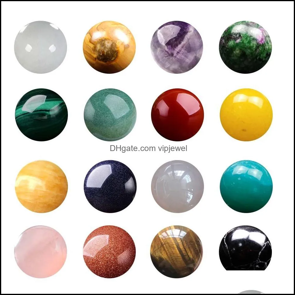 16mm polished loose reiki healing chakra natural stone ball bead palm quartz mineral crystals tumbled gemstones hand piece vipjewel