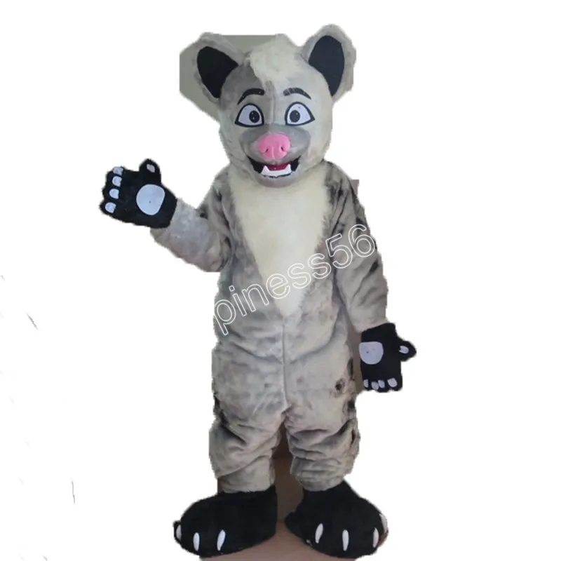 Costumes de mascotte de chien gris foncé de haute qualité tenue de personnage de dessin animé costume Halloween adultes taille fête d'anniversaire robe de Festival en plein air