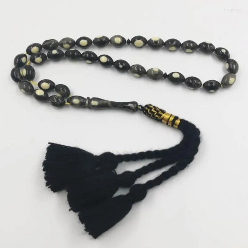 Beaded Strands 2022 Style Black Resin Tasbih Muslim Prayer Beads With