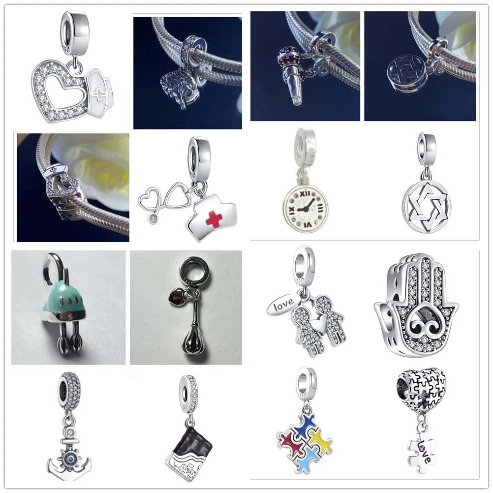 925 Silver Fit Pandora Charm 925 Браслет DIY Браслет для женских украшений.