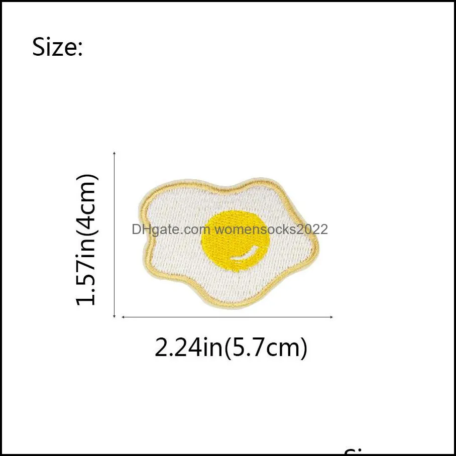 10PCS Delicious Fried Eggs Patches for Clothing Iron on Sewing Embroidery Applique Cute Patch for Fabrics Badges Garment Patches Diy