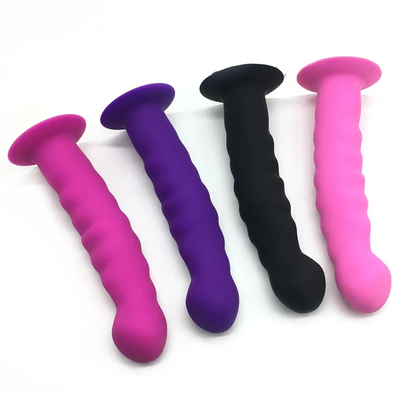 Dildo a sfere in silicone stimolatore prostatico con ventosa_voghion.com