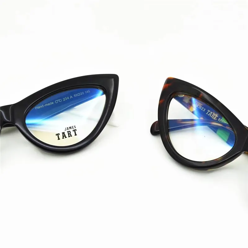 JAMES TART 234 Optical Eyeglasses For Unisex Retro Style Anti-blue Light Lens Plate Cat Eye Full Frame With Box