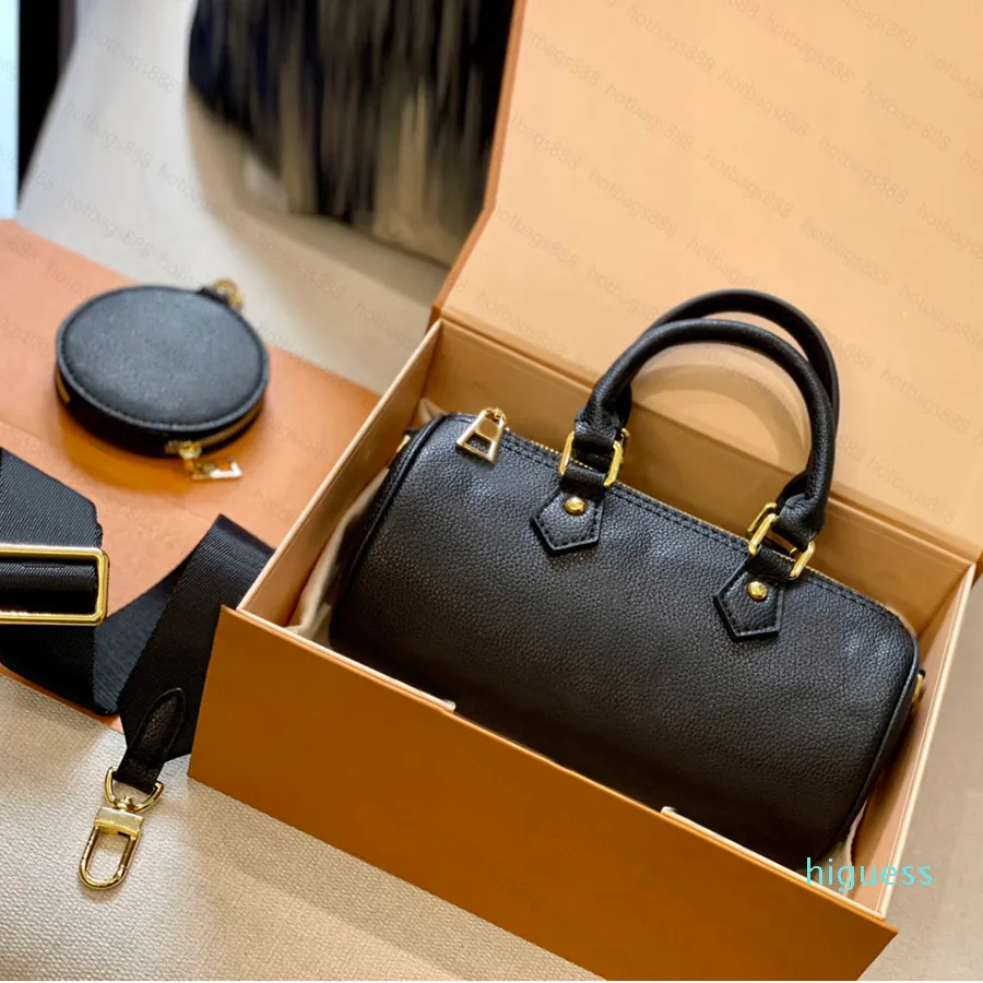 2022-berömd designer kvinnor axelväska handväska mode kosmetisk kudde handväska pu äkta läder prägling crossbody tote plånbok